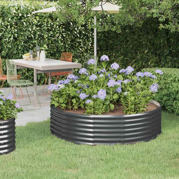 vidaXL Lit surélevé de jardin Acier galvanisé Anthracite