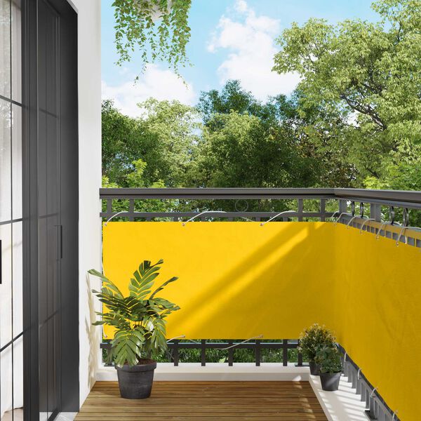 vidaXL &Eacute;cran de balcon Jaune 75 x 200 cm Oxford alu enduit de PU