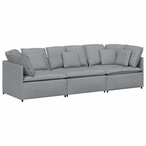 vidaXL Canap&eacute; modulable avec coussins en tissu gris clair