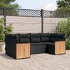 vidaXL Salon de jardin 6 pcs avec coussins noir r&eacute;sine tress&eacute;e