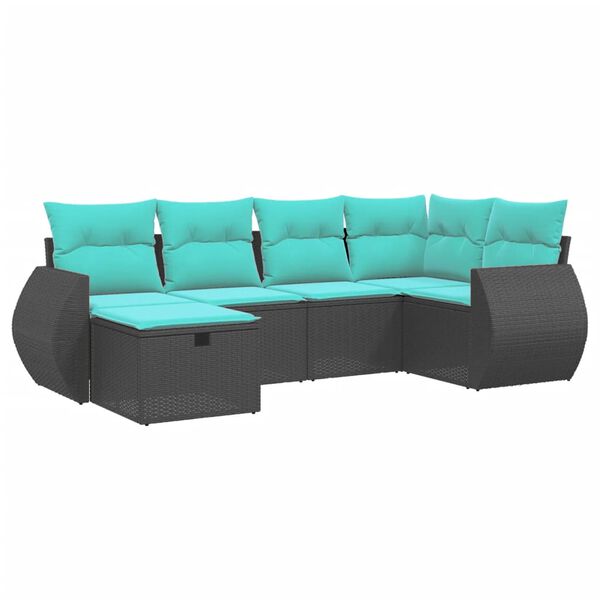 vidaXL Salon de jardin avec coussins 6 pcs marron r&eacute;sine tress&eacute;e