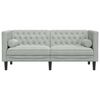vidaXL Canap&eacute; Chesterfield avec traversins 2 places gris clair velours