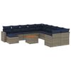vidaXL Ensemble de canap&eacute; de jardin 14 pcs avec coussins gris r&eacute;sine tress&eacute;e
