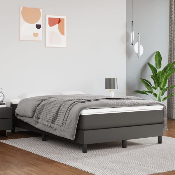 vidaXL Matelas de lit à ressorts ensachés Gris 120x200x20cm Similicuir