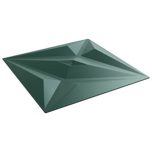 vidaXL Panneaux muraux 12 pc 50 x 50 cm Vert &Eacute;toile Mousse XPS