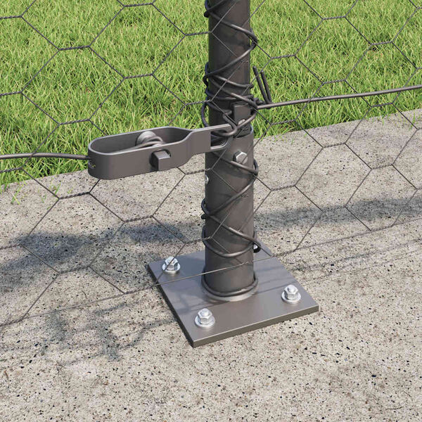 vidaXL Clôture avec poteaux Gris 0.5 x 50 m Acier recouvert de PVC