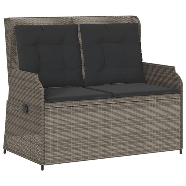 vidaXL Salon de jardin 3 pcs avec coussins Gris R&eacute;sine tress&eacute;e