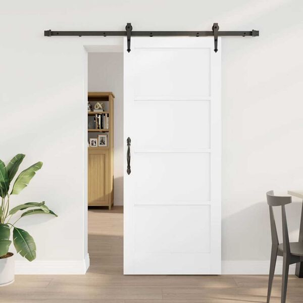 vidaXL Porte coulissante ORKDAL Blanc 83 x 202 cm Pin massif