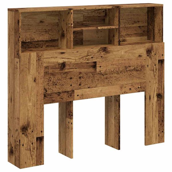 vidaXL Armoire de tête de lit vieux bois 120x19x103,5 cm