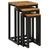 vidaXL Table Gigogne 3 pc Marron Bois de teck massif