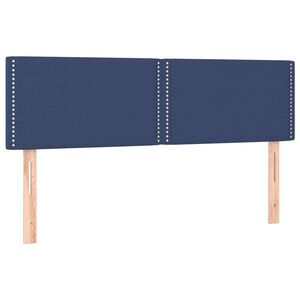 vidaXL T&ecirc;tes de lit 2 pcs Bleu 72x5x78/88 cm Tissu