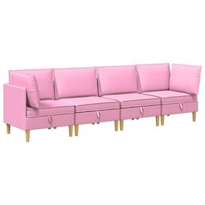 vidaXL Canap&eacute; modulaire avec rangement 4 pcs Rose Tissu