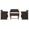 vidaXL Salon de jardin 4 pcs avec coussins R&eacute;sine tress&eacute;e Marron