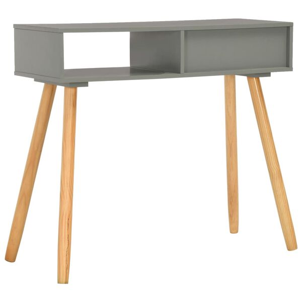 vidaXL Table console Gris 80x30x72 cm Pin massif