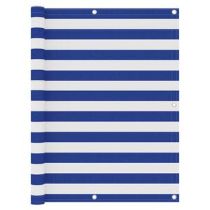 vidaXL &Eacute;cran de balcon Blanc et bleu 120x400 cm Tissu Oxford