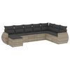 vidaXL Salon de jardin 8 pcs avec coussins gris clair r&eacute;sine tress&eacute;e