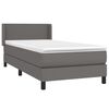 vidaXL Sommier à lattes de lit avec matelas Gris 90x190 cm Similicuir