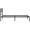 vidaXL Cadre de lit m&eacute;tal sans matelas avec t&ecirc;te de lit noir 90x200 cm