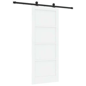 vidaXL Porte coulissante Blanc et noir 83 x 202 cm Bois de pin massif