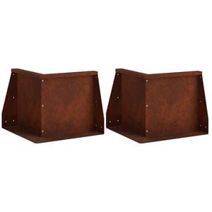 vidaXL Mur de sout&egrave;nement 2 pc 50 x 50 x 30 cm Acier patin&eacute; Rouill&eacute;