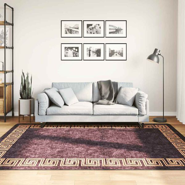 vidaXL Tapis lavable 160x230 cm noir et dor&eacute;
