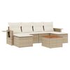 vidaXL Salon de jardin avec coussins 7 pcs beige r&eacute;sine tress&eacute;e