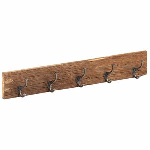 vidaXL Cintre de couloir et 5 crochets 100x2,5x15 cm Bois r&eacute;cup&eacute;ration