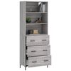 vidaXL Buffet haut Sonoma gris 69,5x34x180 cm Bois d'ing&eacute;nierie