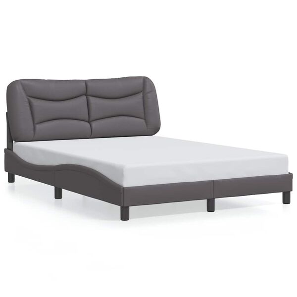 vidaXL Cadre de lit sans matelas Hvar gris 140x190 cm similicuir