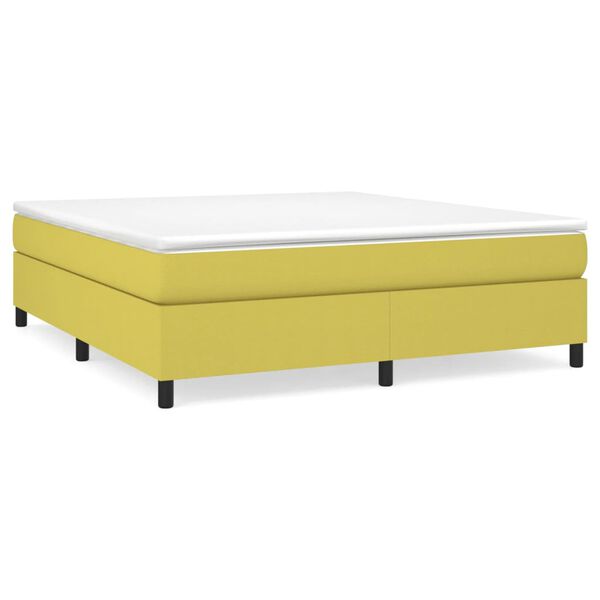 vidaXL Sommier &agrave; lattes de lit avec matelas Vert 180x200 cm Tissu