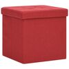 vidaXL Tabouret de rangement pliable Rouge bordeaux Faux lin