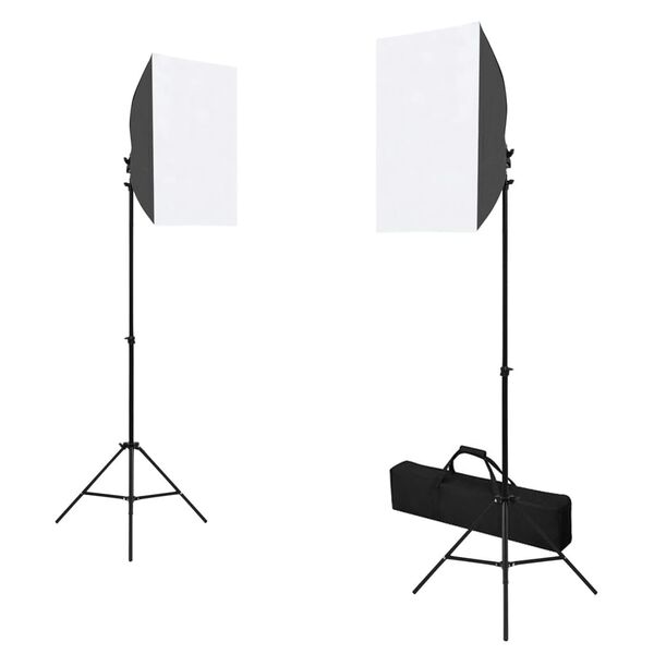 vidaXL Kit de studio photo bo&icirc;tes &agrave; lumi&egrave;re toile de fond r&eacute;flecteur