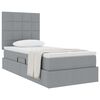 vidaXL Lit avec rangement et matelas Gris clair 100 x 200 cm Polyester
