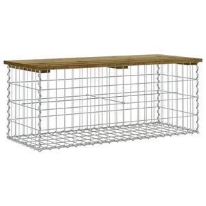 vidaXL Banc de jardin design gabion 103x44x42 cm bois de pin impr&eacute;gn&eacute;
