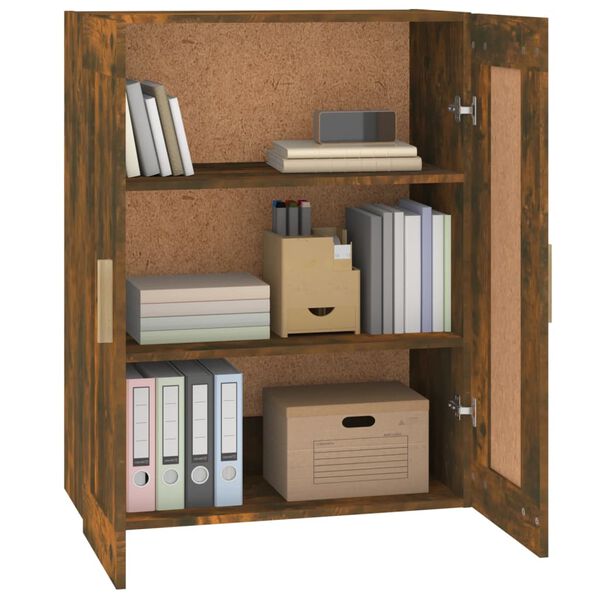 vidaXL Armoire murale ch&ecirc;ne fum&eacute; 69,5x32,5x90 cm bois d'ing&eacute;nierie