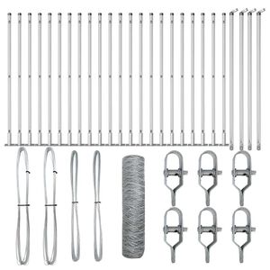 vidaXL Cl&ocirc;ture hexagonale avec base en b&eacute;ton 50 x 1 m Acier galvanis&eacute;
