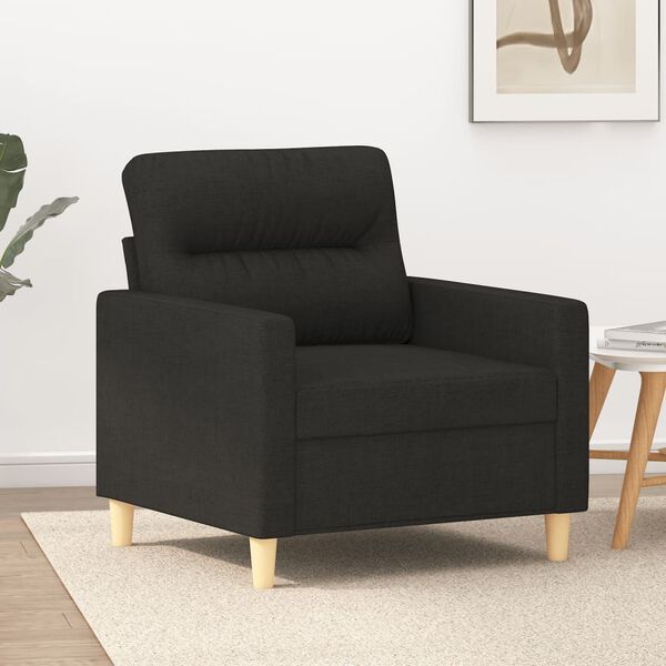 vidaXL Fauteuil Noir 60 cm Tissu