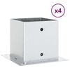 vidaXL Bases de poteau carr&eacute;es 4 pcs argent 141x141 mm acier galvanis&eacute;
