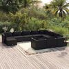 vidaXL Salon de jardin 11 pcs avec coussins R&eacute;sine tress&eacute;e Noir