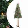 vidaXL Sapin de Noël mince avec 300 LED Vert et blanc 210 cm