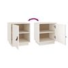 vidaXL Tables de chevet 2 pcs Blanc 40x34x45 cm Bois de pin massif