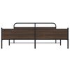 vidaXL Cadre de lit en m&eacute;tal sans matelas ch&ecirc;ne marron 183x213 cm