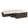 vidaXL Salon de jardin et coussins 11 pcs marron r&eacute;sine tress&eacute;e