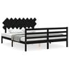 vidaXL Cadre de lit sans matelas noir 160x200 cm bois massif