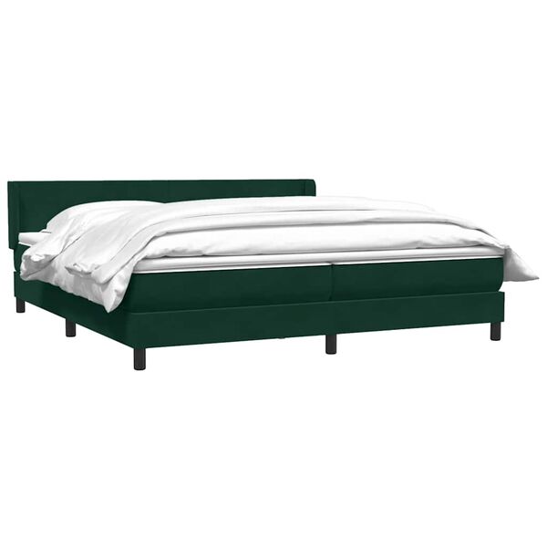 vidaXL Sommier &agrave; lattes de lit et matelas vert fonc&eacute; 180x220cm velours