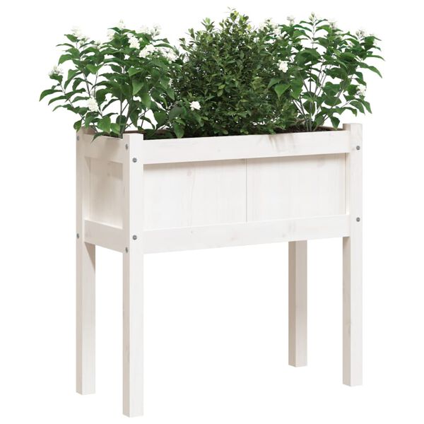 vidaXL Jardinières avec pieds blanc 70x31x70 cm bois de pin massif