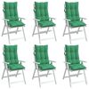 vidaXL Coussins de chaise &agrave; dossier haut lot de 6 vert tissu oxford