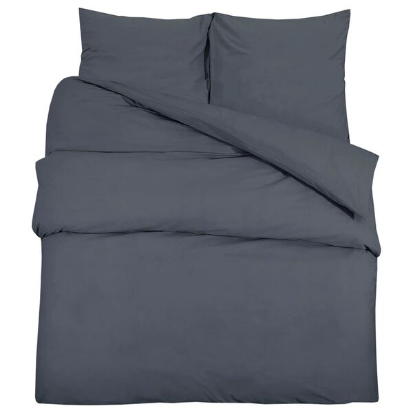 vidaXL Ensemble de housse de couette Anthracite 225x220 cm Microfibre