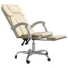 vidaXL Fauteuil inclinable de bureau Cr&egrave;me Similicuir