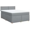 vidaXL Sommier &agrave; lattes de lit avec matelas Gris clair 160x200cm Tissu